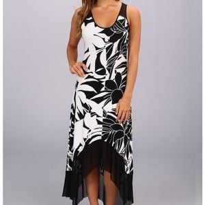 Marc New York Blk/Wht Floral Hi-LI Maxi Dress